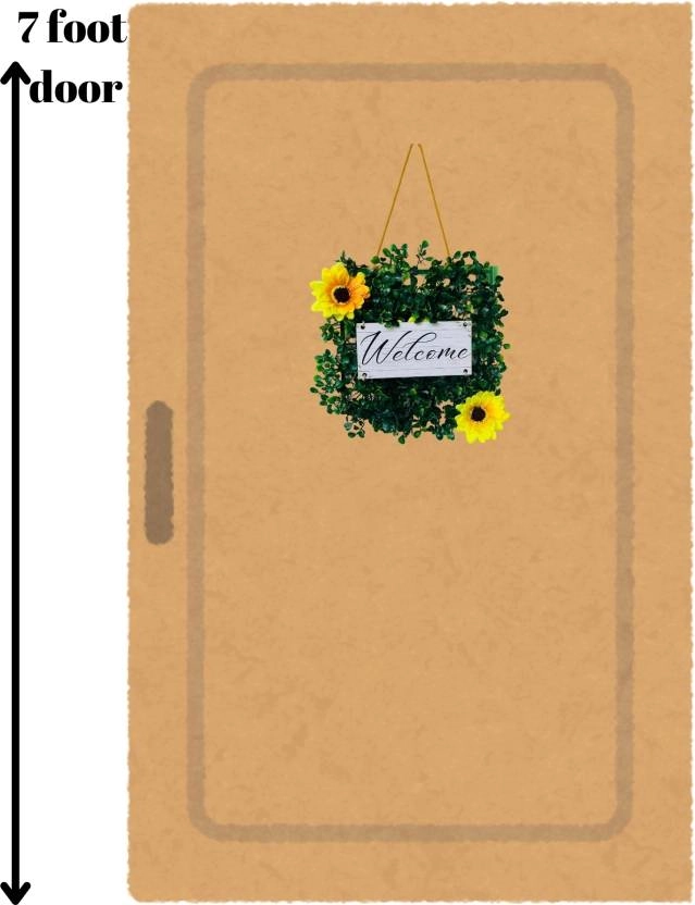 Akaar Jade Welcome Door Hanging with Yellow Sunflower - (20 cm) (Pack Of 1)