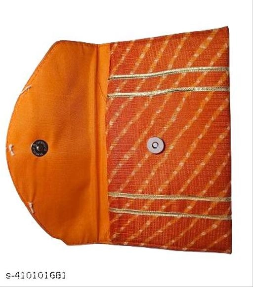 Synthetic Clutch for Women (Orange)