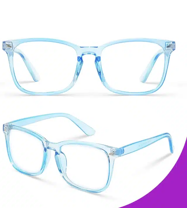 Eye Strain Reducing Computer Glass for Men & Women (Light Blue, Pack of 1)