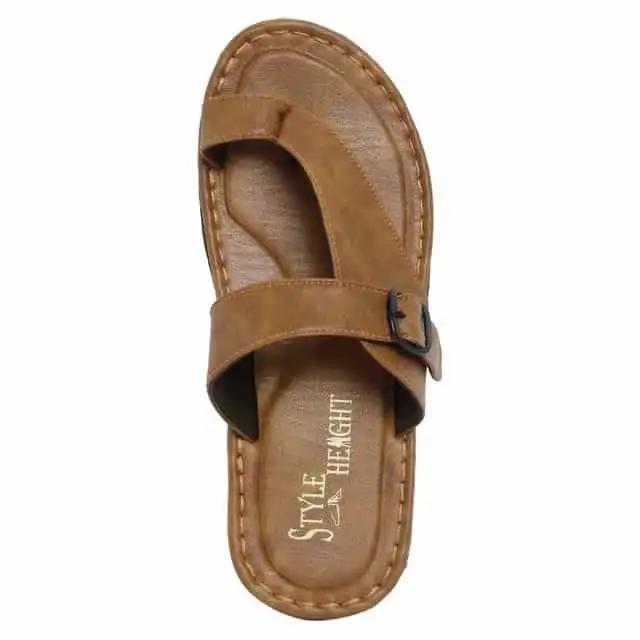 Style Height Synthetic Airmix Men's Slipper (Tan, 10) (BM315)