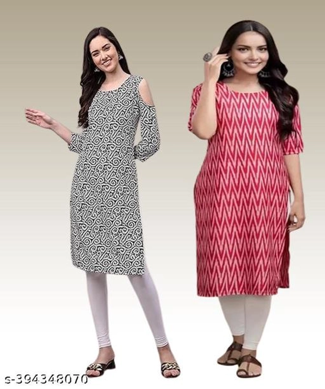 Crepe Kurtis for Women (Multicolor, S) (Pack of 2)