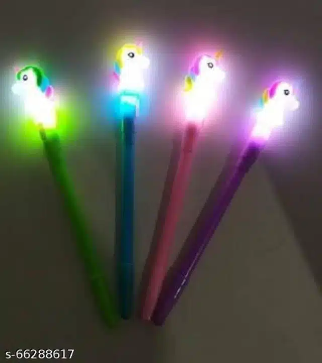 Unicorn Light Pen (Multicolor, Pack of 4)