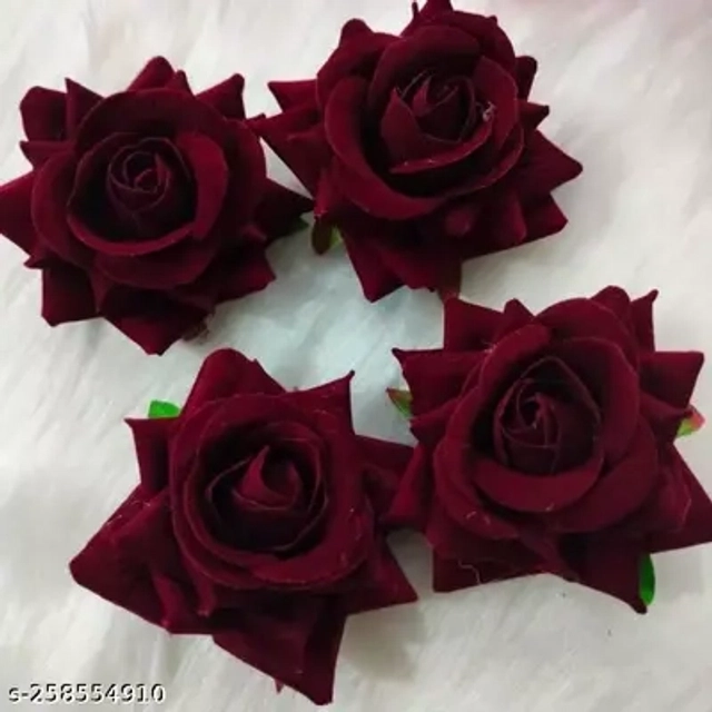 Red Rose hair Pins for wedding (Set of 4)