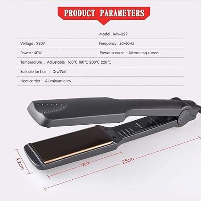 Professional Hair Straightener & Curler (Black, 100 W)