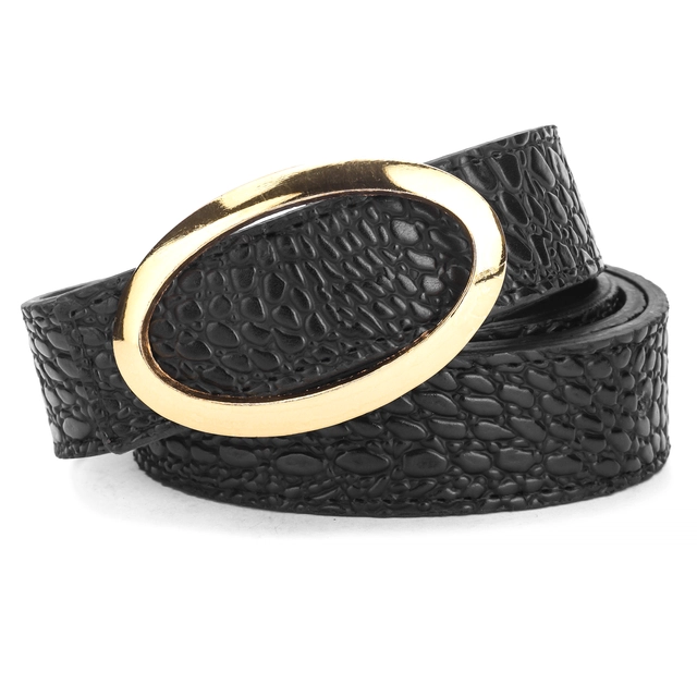 Artificial leather Belt for Women (Black, Free Size)