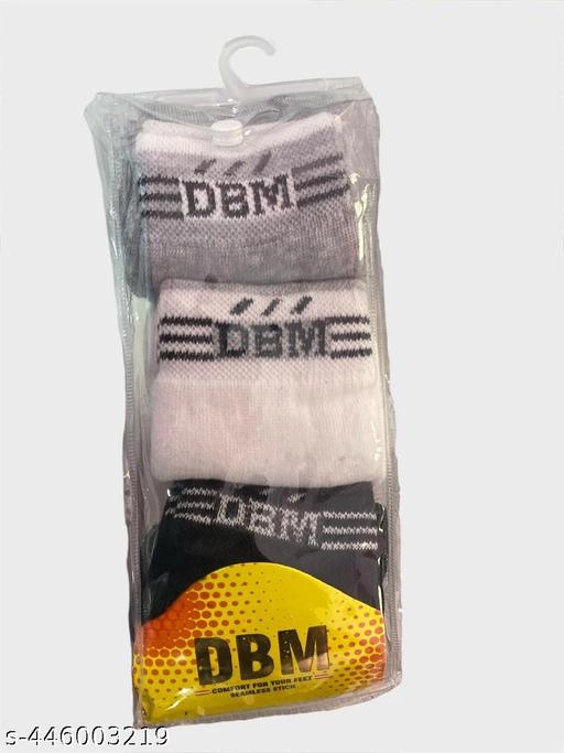 Cotton Socks for Men (Multicolor, Set of 3)