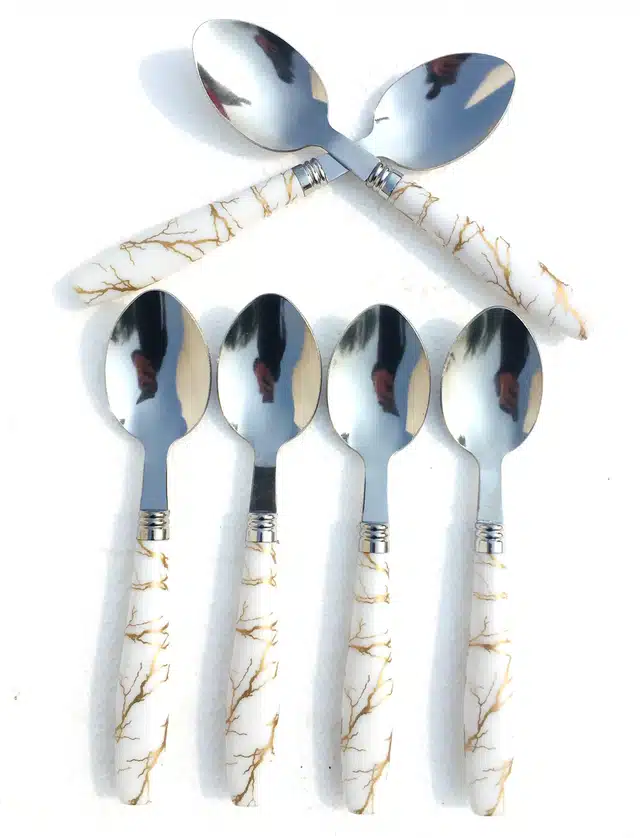 Stainless Steel Table Spoon Set (Multicolor, Pack of 6)