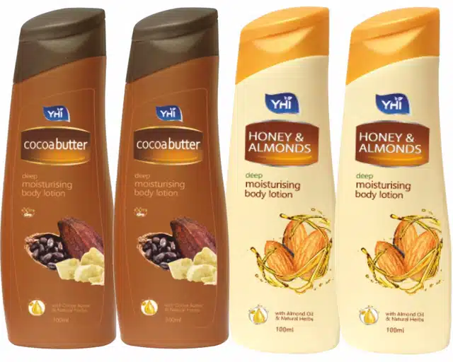 Cocoa Butter & Almonds with Honey Skin Nourishing Body Lotion (Pack of 4, 100 ml)