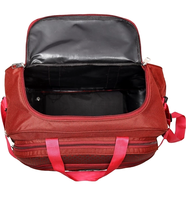 Polyester Solid Waterproof Duffel Bag with Wheels (Red, 60 L)