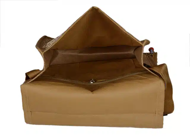 Strips Jute Reusable Bag Heavy Duty Grocery Vegetable Shopping Bag (Brown, Medium) (SC-024)