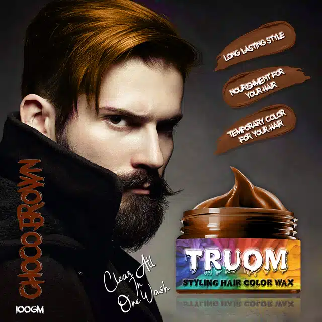 Truom Non-Alcohol Hair Wax for Men (Choco Brown, 100 g)
