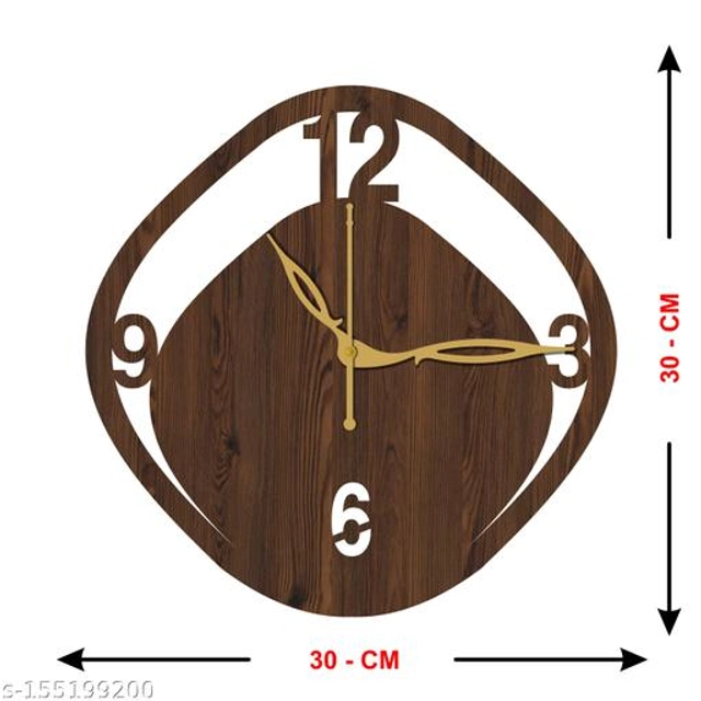 Wooden Wall Clock for Home (Brown)