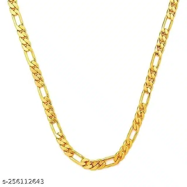 Designer Chain with Bracelet for Men & Boys (Gold, Set of 2)