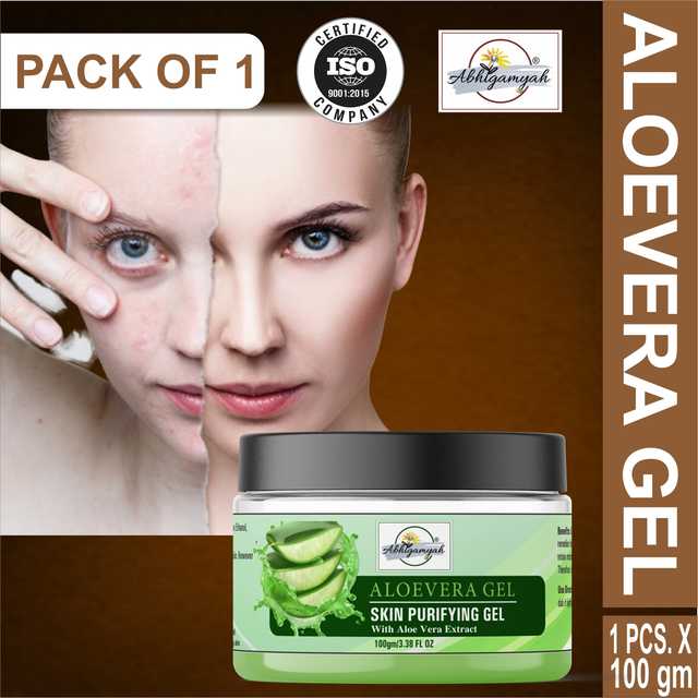 Abhigamyah Aloevera gel For Face And Body With Nonsticky No Parabens And Sulphates (100 g, Pack Of 1) (A-07)