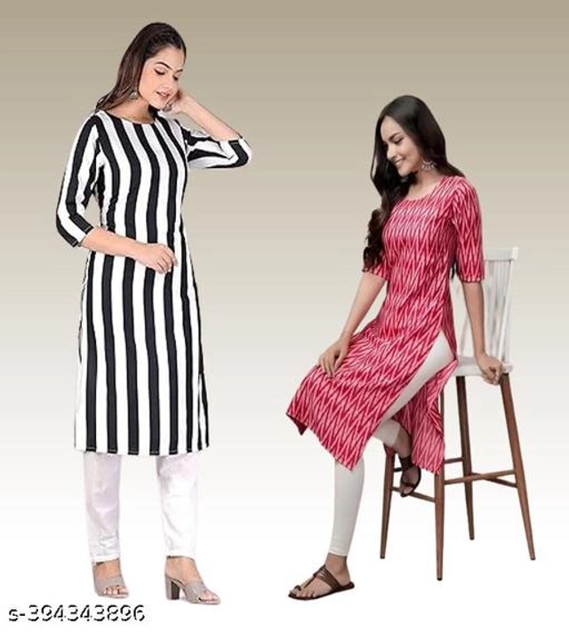 Crepe Kurtis for Women (Multicolor, S) (Pack of 2)