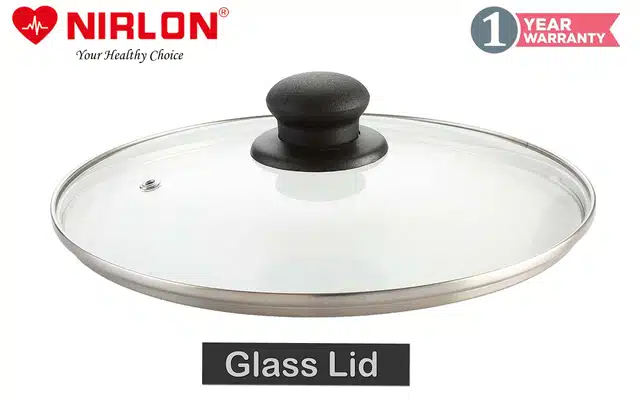 Aluminium Nonstick Coated Sauce Pan with Glass Lid (Red, 1.8 L)