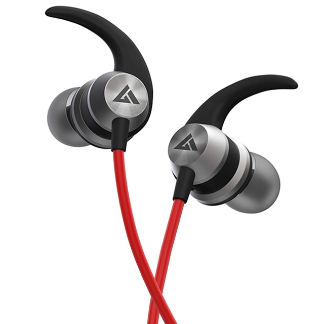 Wired in-ear Earphones with 10mm Extra Bass Driver and HD Sound with Mic (Red & Black)