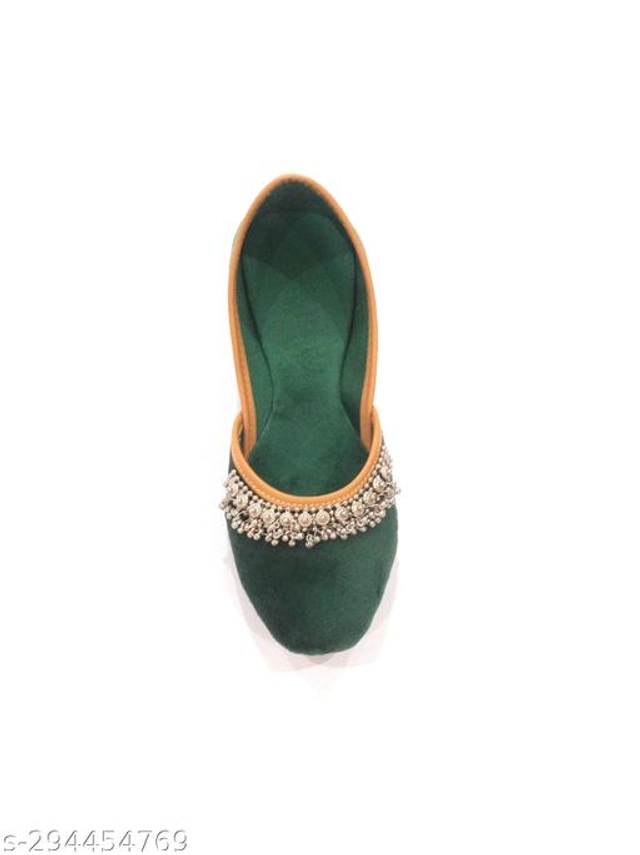 Juttis for Women (Green, 6)