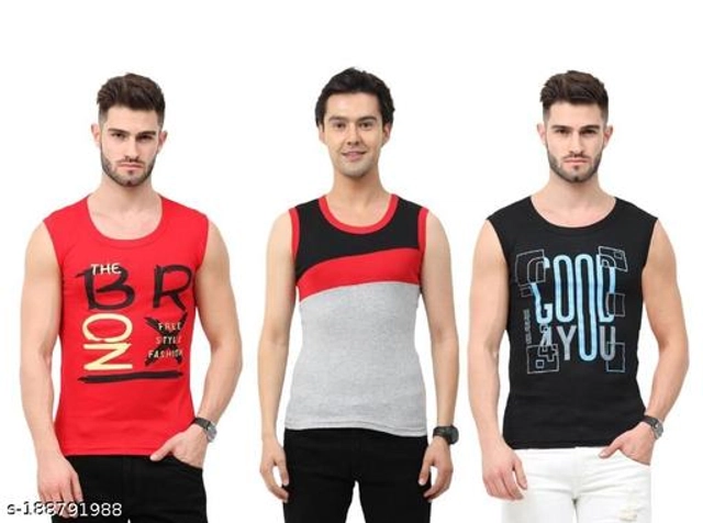 Cotton Vests for Men (Multicolor, XS) (Pack of 3)