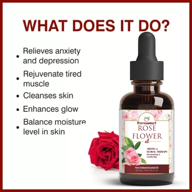 Divyamrut Rose Flower Essential Oil (30 ml)