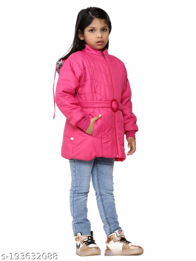 Polyester Jacket for Girls (Pink, 18-24 Months)