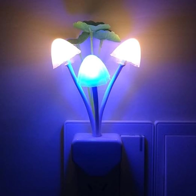 Mushroom Shape Automatic Off/On LED Magic Night Lights (Multicolor)