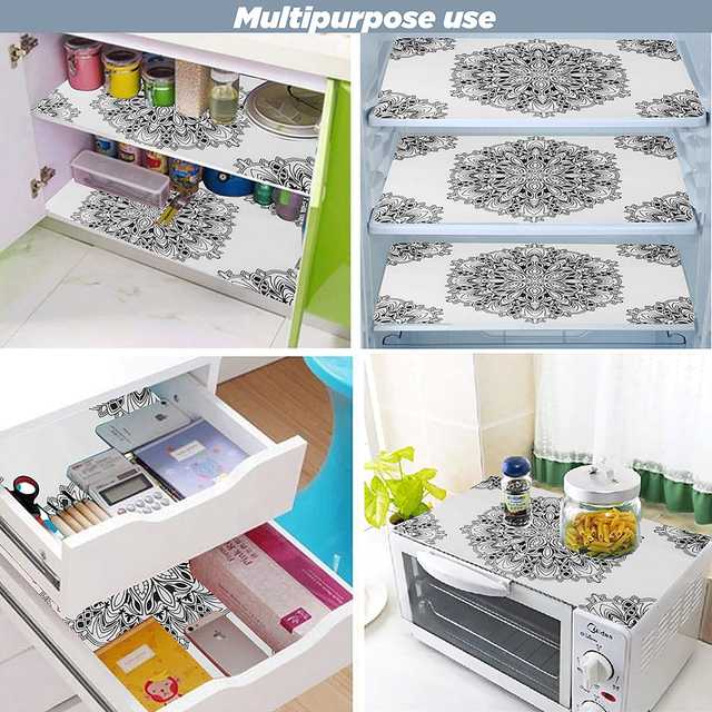 PVC Multipurpose Fridge Mat (Pack of 3) (Black, 44X29 cm) (ER-132)