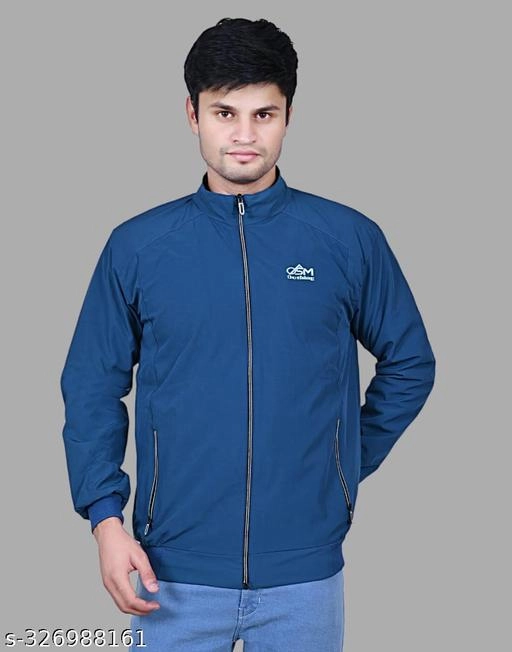 Polyester Jacket for Men (Blue, M)