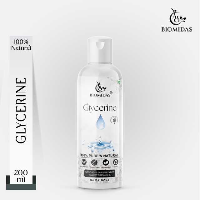 Biomidas 100% Natural Glycerine For Cleansing & Refreshing Skin Pore Tightening (200 ml) (G-1408)