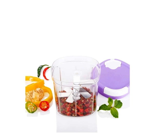 Plastic Manual Vegetables Chopper (Multicolor, 1000 ml)