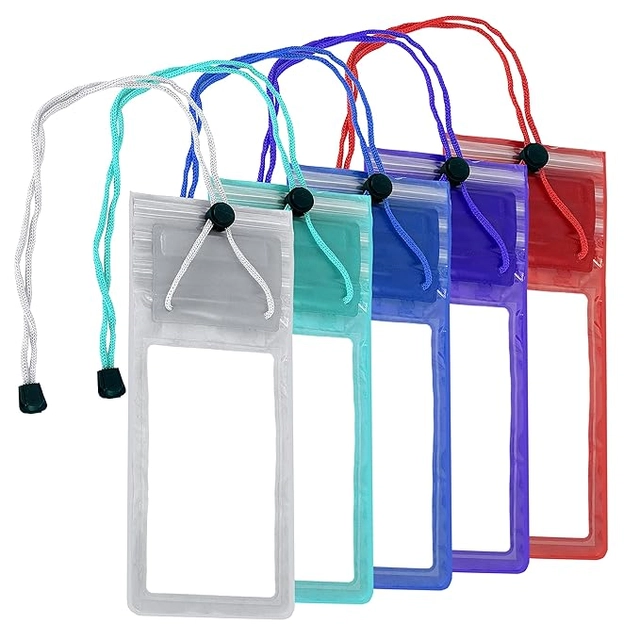 PVC Waterproof Sealed Rain Protection Cover for Mobile (Multicolor, Pack of 5)