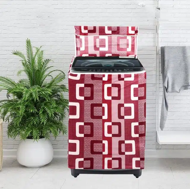 Knit Printed Top Load Washing Machine Cover (Multicolor)