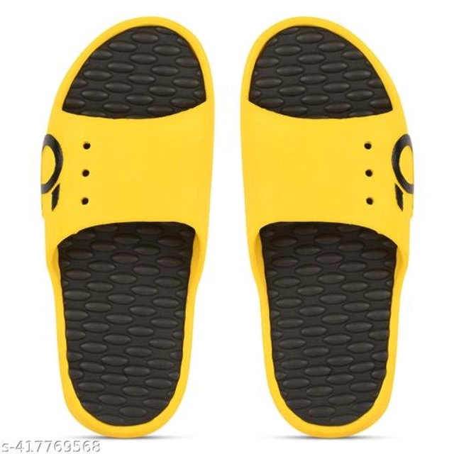 Sliders for Men (Yellow & Black, 6)