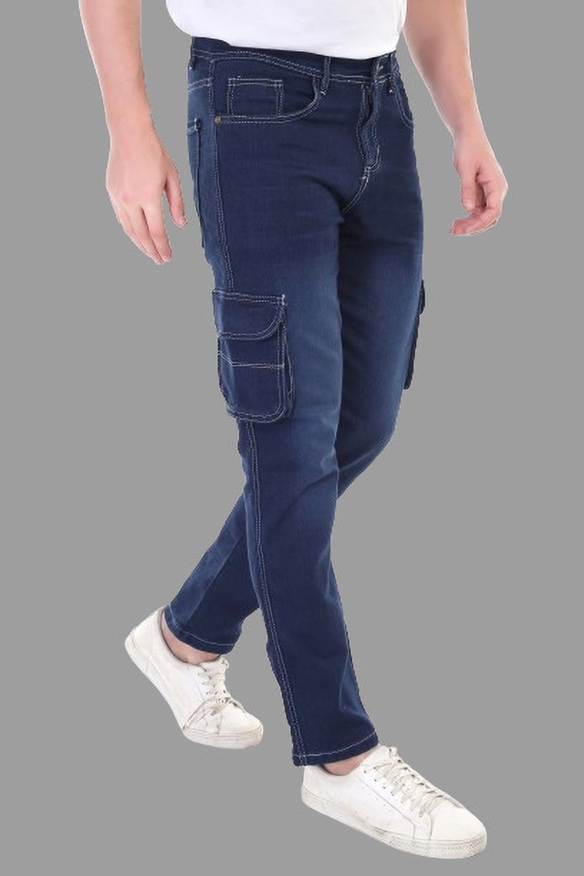 Denim Straight Fit Jeans for Men (Dark Blue, 28)