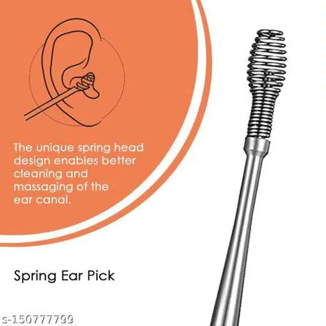 Stainless Steel Ear Cleaners (Silver, Set of 5)