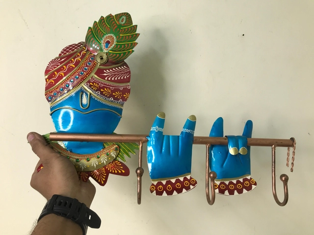 Irons Lord Krishna Wall Hook (Multicolor, 41x5x31)