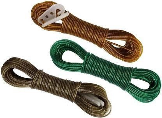 MAGIC PLUS Cloth Hanging Rope For Drying Clothes PVC Coated ( 20 Meter, Assorted, Pack of 3)