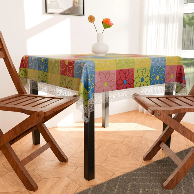 PVC Printed Table Cover (Multicolor, 40x60 inches)