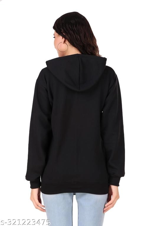 Fleece Solid Jackets for Women (Black, S)