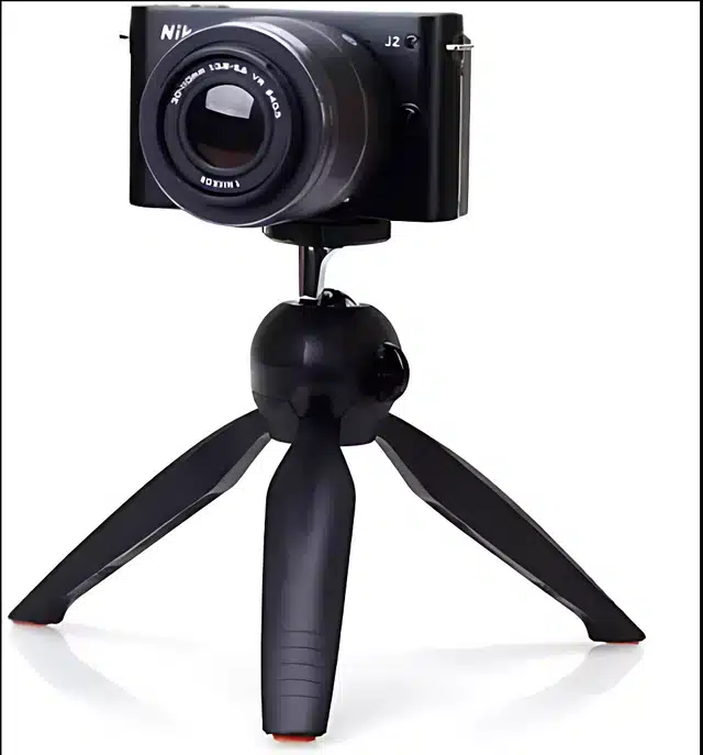 Mini Tripod for Mobile Phone & Camera with Phone Mount (Black, 10 inches)