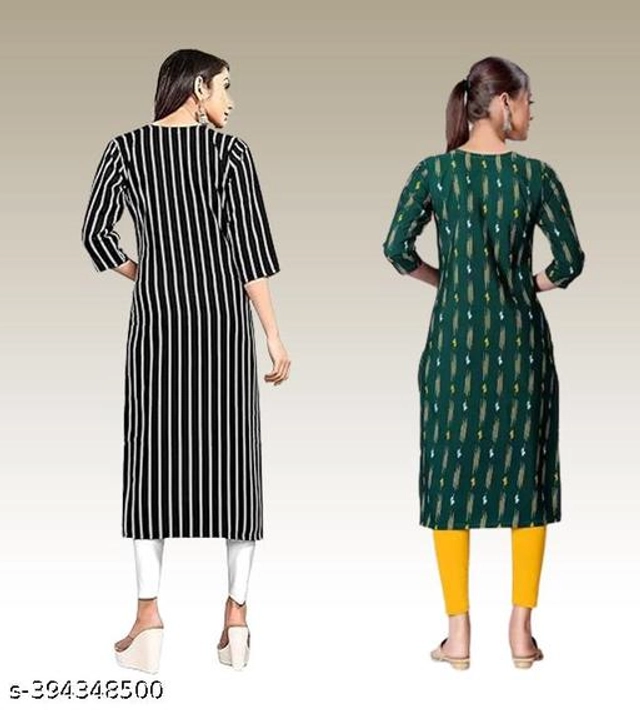 Crepe Kurtis for Women (Multicolor, S) (Pack of 2)