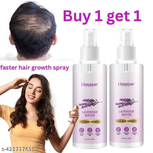  Lissyque Lavender Water For Hair Growth, Hair Spray For Regrowth, Rosemary Hair Mist- 100ml (Buy One Get One Free)