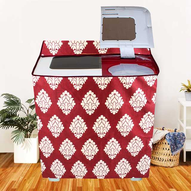 E Retailer Polyester Semi Automatic Washing Machine Cover For 5kg to 8kg (Maroon, 33x22x37 Inches) (E-330)