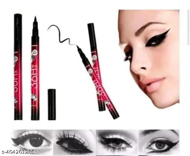 Eye Liner with Kajal & Makeup Blender (Multicolor, Set of 3)