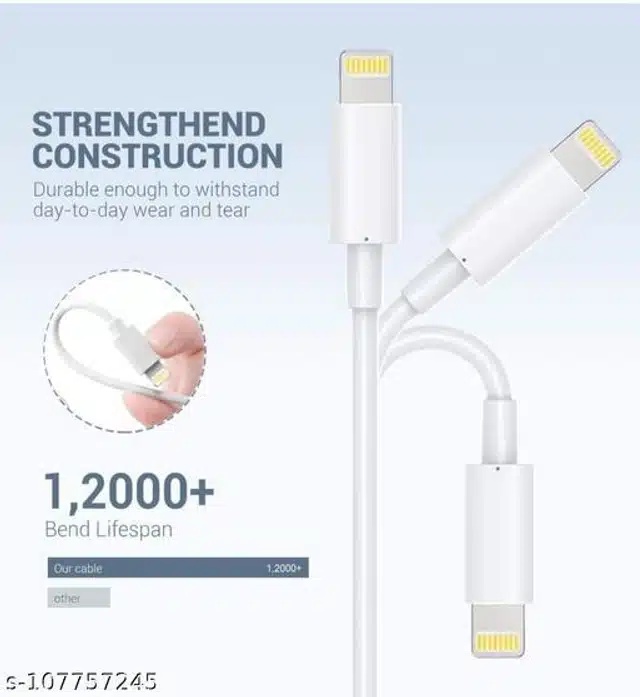 I-Phone Charging Cable (White, 1 m)