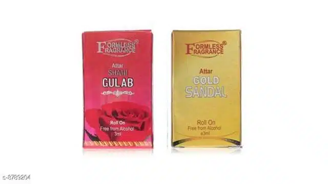 Formless Gulab & Gold Sandal Attar Roll (Pack of 2, 3 ml)