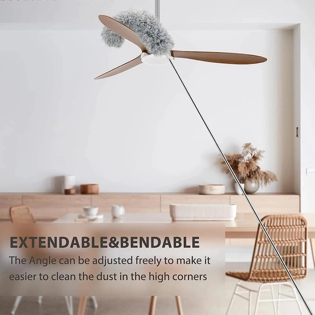 MAGIC PLUS Fan Mop Microfiber Feather Duster Bendable-Extendable Window Blinds, Wet&Dry. Microfibre Dry Brush (Pack of 1)