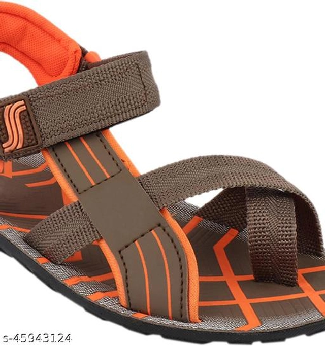 Sandals for Men (Brown & Orange, 6)