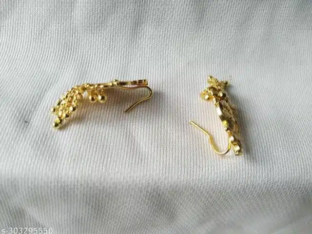 Fancy Earrings for Women (Golden, Set of 1)
