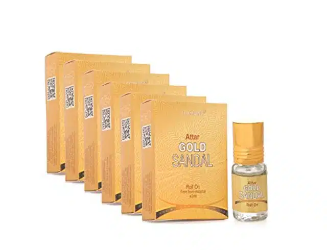 Formless Gold Sandal Roll On Attar (Pack of 6, 3 ml)